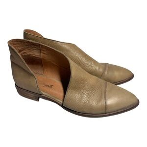 Free People Royale Flats EU 38 US 7.5 Light Brown Tan Slip On Leather Cutout